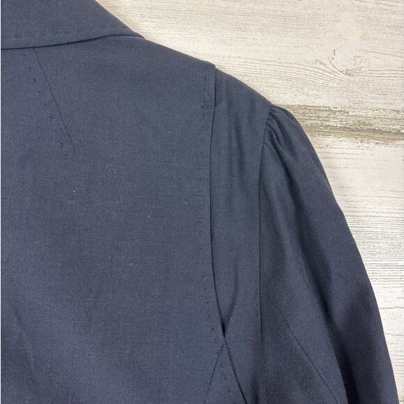 Marc Jacobs Womens 10 Blue Blazer Jacket Tie Back Long Sleeve Lined Cotton Blend - Picture 6 of 9